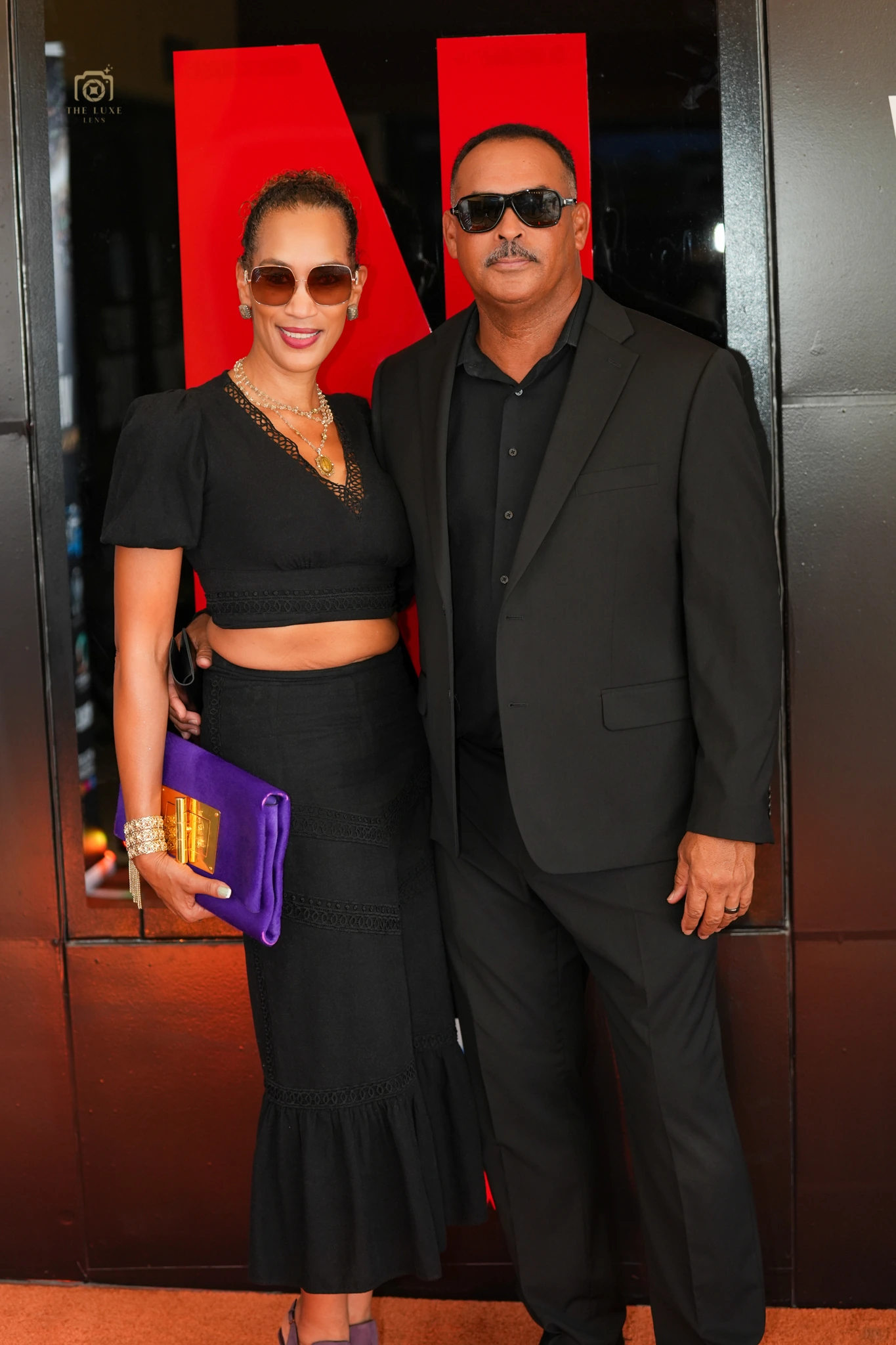 Couple photographed at the private screening premiere in Houston