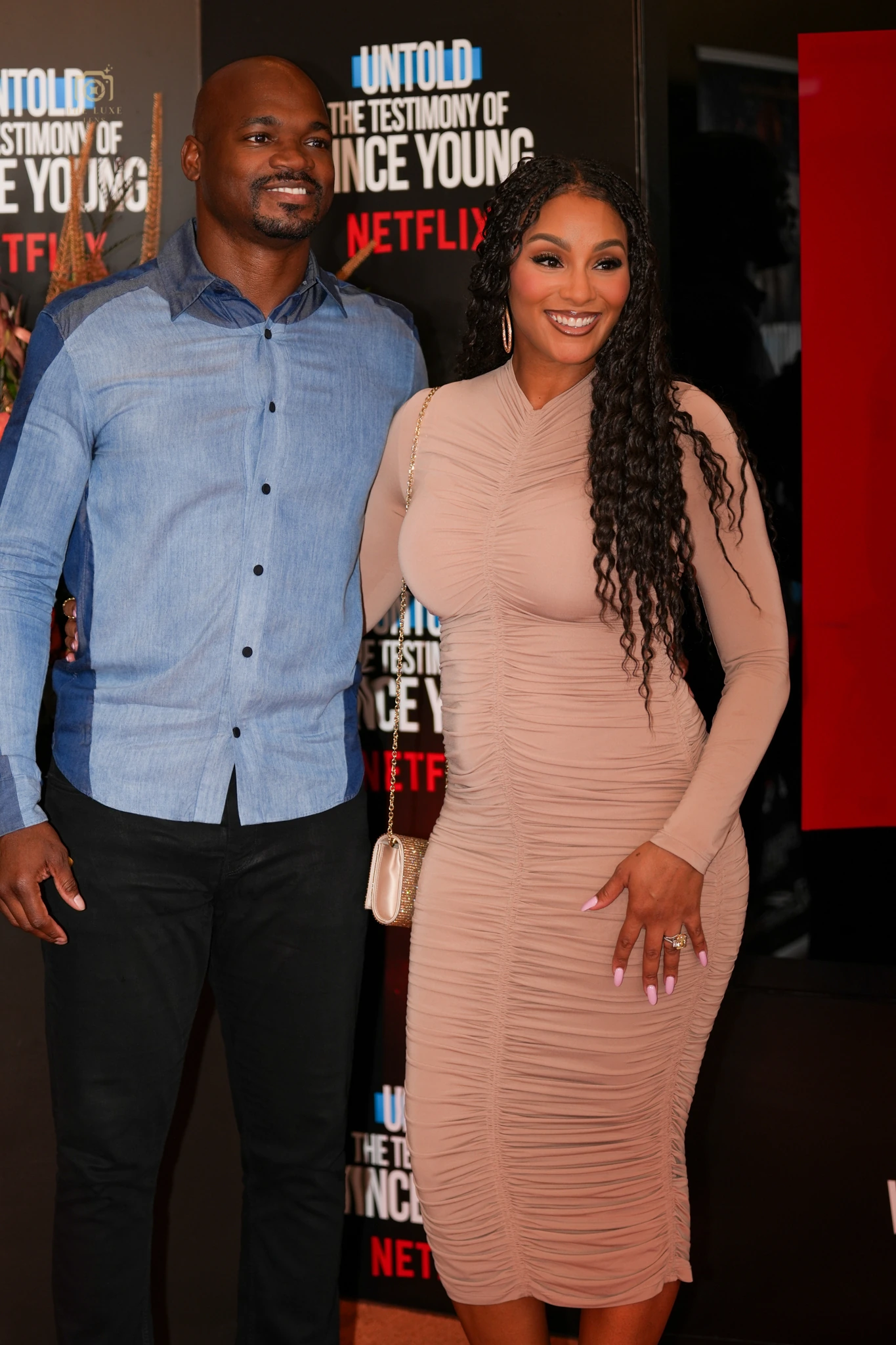 Guests posing together at the River Oaks Theatre premiere