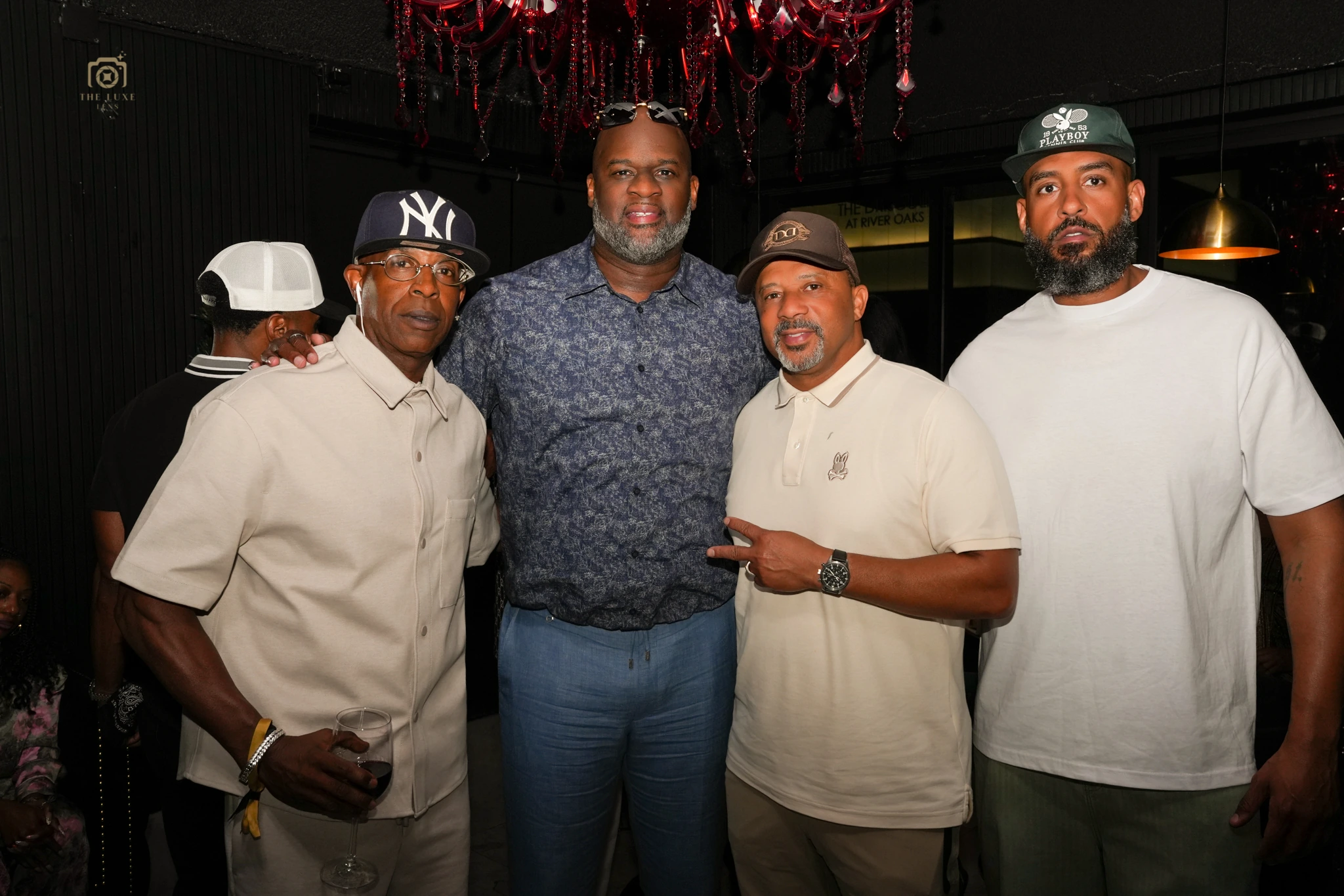 Vince Young and guests photographed backstage at River Oaks Theatre