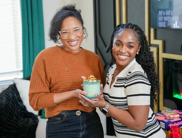 Houston small-business owner presenting a product
